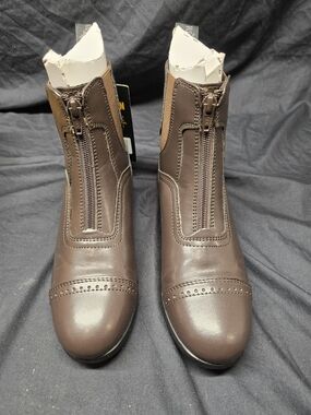 Saxon Syntovia Zip Paddock Boots Child's US 4 Brown Equestrian Riding Boots